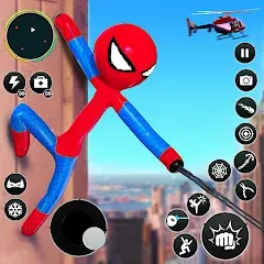 Скачать Flying Stickman Rope Hero Game Взлом (много денег) на Андроид бесплатно