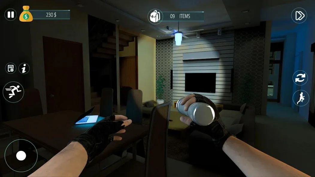 Sneak Thief Simulator: Robbery МОД/Взлом [Меню, Бесконечные монеты и Открытые уровни] Screenshot 1