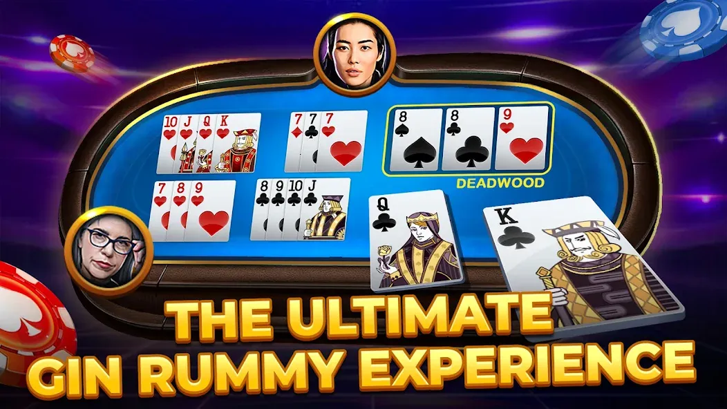 Gin Rummy - Card Game (Джин Рами) МОД/Взлом [Деньги, Монеты и Меню MOD] Screenshot 2