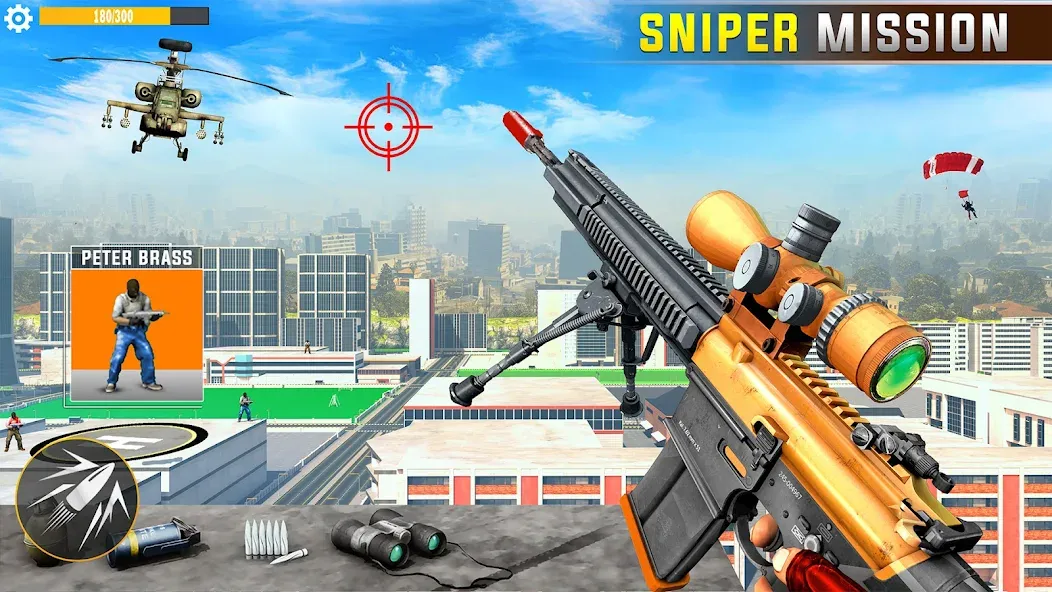 Banduk Game - Sniper Gun Games (Снайперская Война 3D) МОД/Взлом [Деньги, Монеты и Меню MOD] Screenshot 2