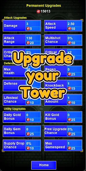 Lone Tower Roguelike Defense (Лон Тауэр Рогалик Защиты) МОД/Взлом [Деньги, Монеты и Меню MOD] Screenshot 2