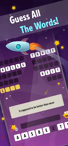 Word Riddles: Guess & Learn МОД/Взлом [Меню, Бесконечные монеты и Открытые уровни] Screenshot 1