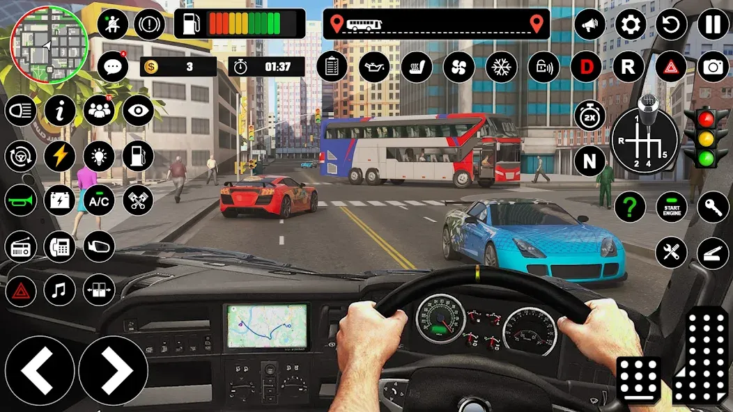 Bus Simulator : 3D Bus Games (Бас Драйвинг Симулятор ПВП Игра) МОД/Взлом [Меню, Бесконечные монеты и Открытые уровни] Screenshot 2