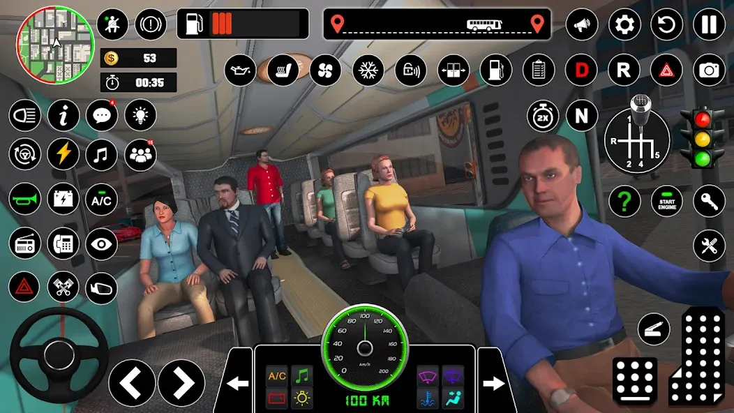 Bus Simulator : 3D Bus Games (Бас Драйвинг Симулятор ПВП Игра) МОД/Взлом [Меню, Бесконечные монеты и Открытые уровни] Screenshot 4