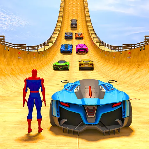 Superhero Car: Mega Ramp Games (Рамп Кар Гейм) МОД/Взлом [Все открыто, Дополнительные деньги и Меню MOD] Screenshot 2