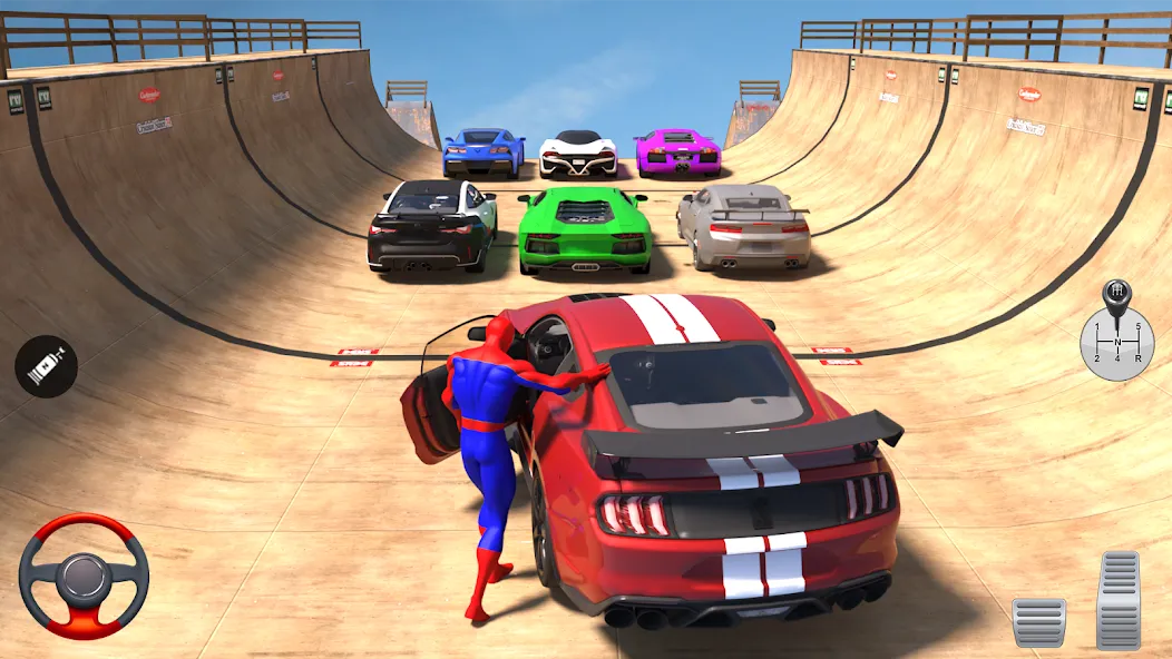 Superhero Car: Mega Ramp Games (Рамп Кар Гейм) МОД/Взлом [Все открыто, Дополнительные деньги и Меню MOD] Screenshot 3