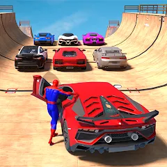 Скачать Superhero Car: Mega Ramp Games Взлом (Много денег) на Андроид бесплатно