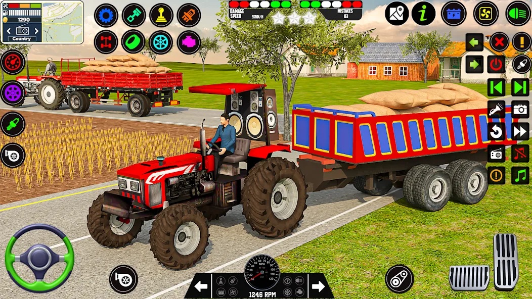 Farming Tractor Game Simulator (Фарминг Трактор Игра Симулятор) МОД/Взлом [Меню, Бесконечные монеты и Открытые уровни] Screenshot 5