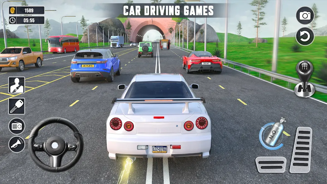 Real Highway Car Racing Games МОД/Взлом [Меню, Бесконечные монеты и Открытые уровни] Screenshot 1