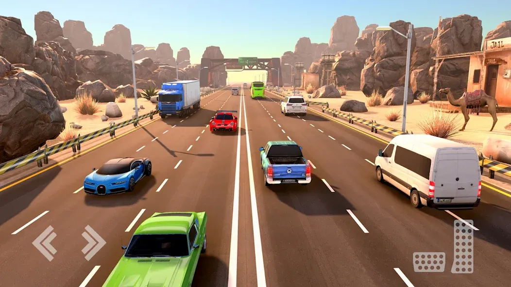 Real Highway Car Racing Games МОД/Взлом [Меню, Бесконечные монеты и Открытые уровни] Screenshot 2