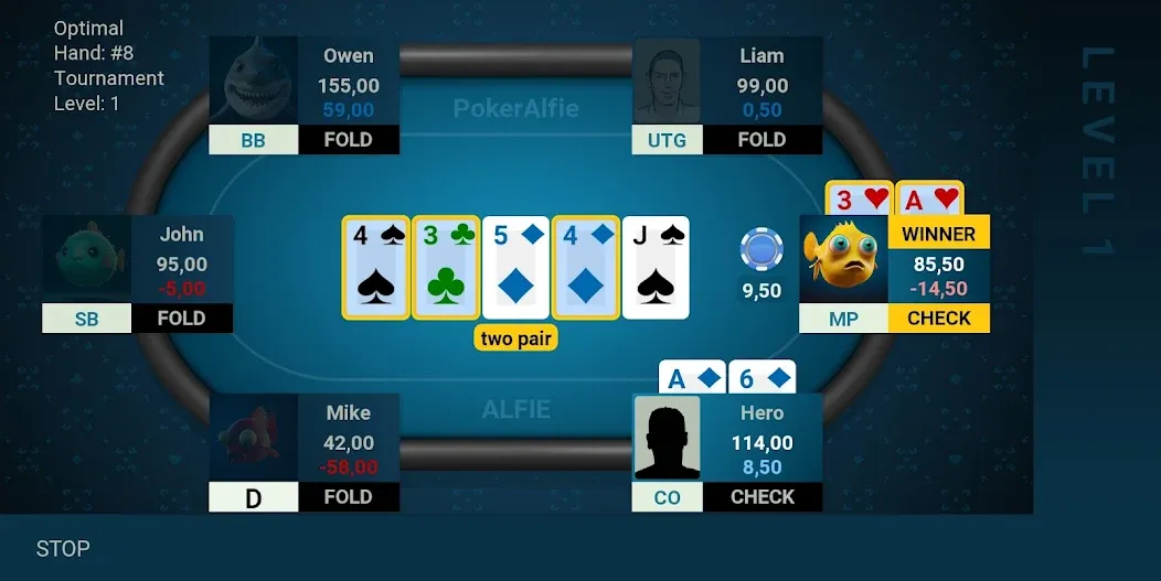 Offline Poker AI - PokerAlfie (Оффлайн Покер ИИ) МОД/Взлом [Бесконечные деньги, Монеты и Мега MOD] Screenshot 2