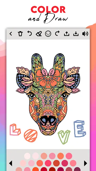 Coloring for adults offline МОД/Взлом [Меню, Бесконечные монеты и Открытые уровни] Screenshot 3