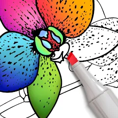 Скачать Coloring for adults offline Взлом (Все открыто и без рекламы) на Андроид