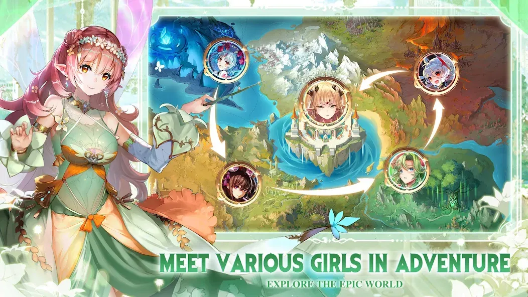 Girls' Connect: Idle RPG МОД/Взлом [Все открыто, Дополнительные деньги и Меню MOD] Screenshot 5
