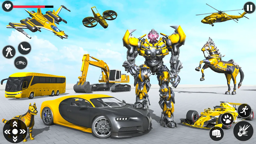 Flying Robot Transforming Game МОД/Взлом [Бесконечные деньги, Монеты и Мега MOD] Screenshot 1