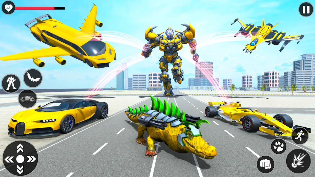 Flying Robot Transforming Game МОД/Взлом [Бесконечные деньги, Монеты и Мега MOD] Screenshot 4