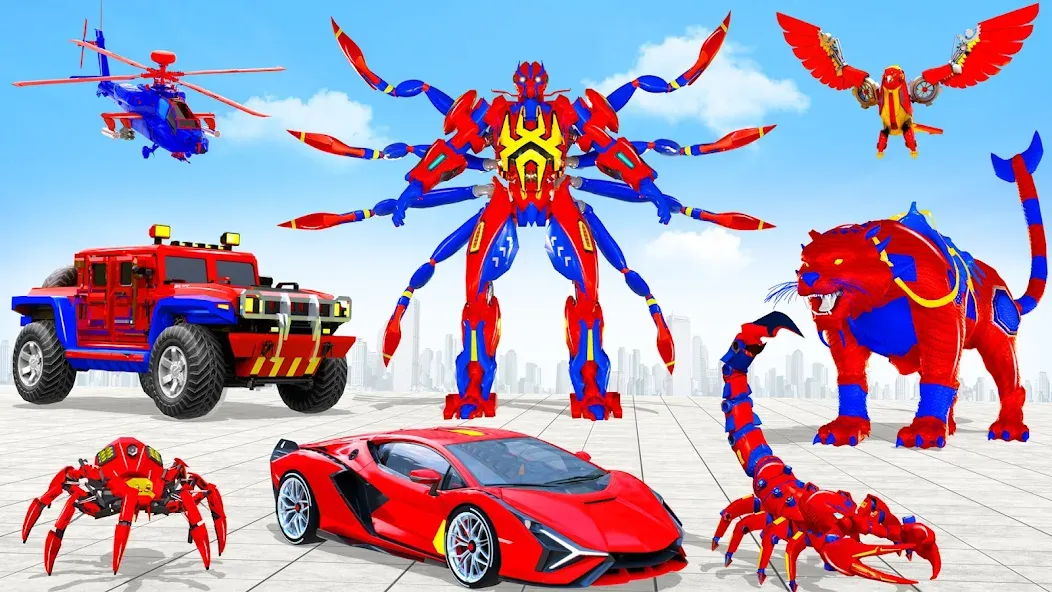 Spider Robot: Robot Car Games (Спайдер Робот) МОД/Взлом [Деньги, Монеты и Меню MOD] Screenshot 5