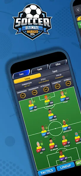 Ultimate Soccer Manager 2024 (Ультимейт Клуб Футбольный Менеджер) МОД/Взлом [Бесконечные деньги, Монеты и Мега MOD] Screenshot 1