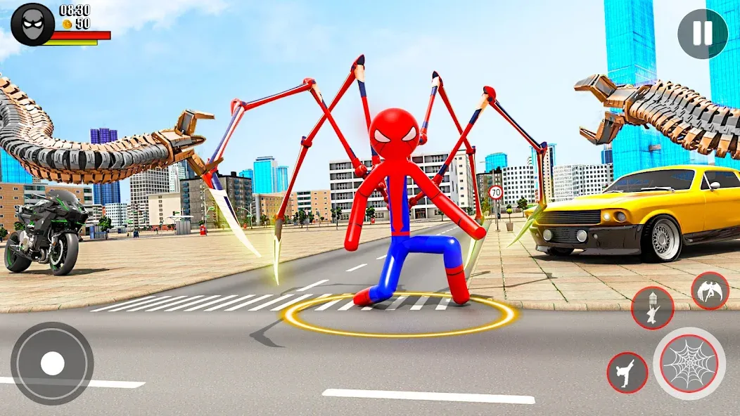 Spider Game-Stickman Rope Hero МОД/Взлом [Много монет, Открытые уровни и Мега MOD] Screenshot 2