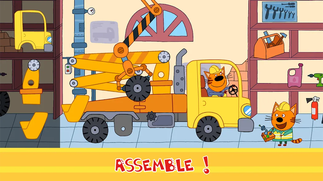 Kid-E-Cats Cars, Build a house МОД/Взлом [Меню, Бесконечные монеты и Открытые уровни] Screenshot 1