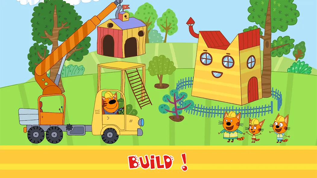 Kid-E-Cats Cars, Build a house МОД/Взлом [Меню, Бесконечные монеты и Открытые уровни] Screenshot 5