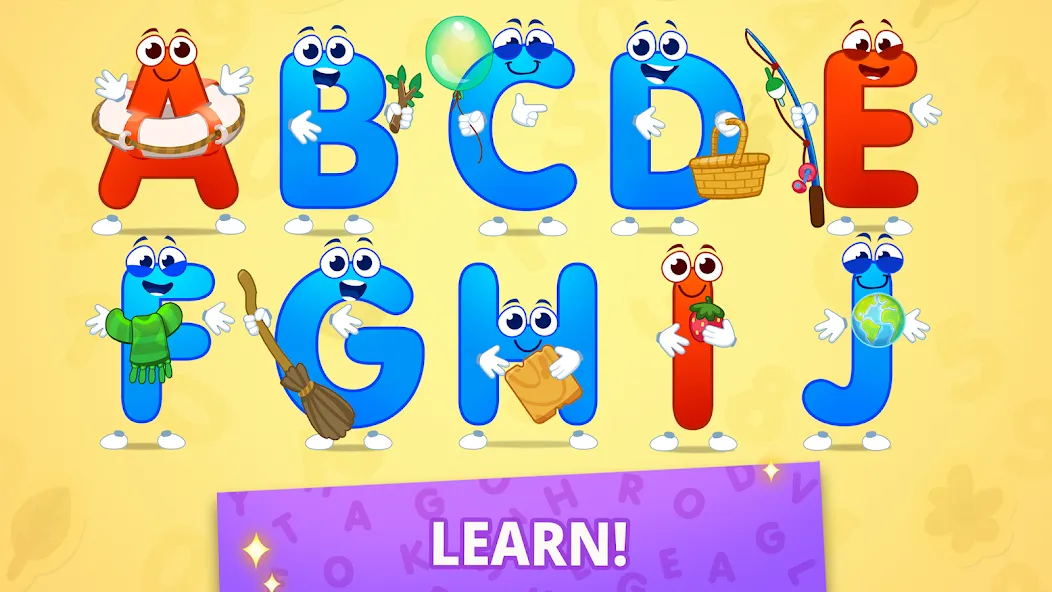 ABC kids! Alphabet, letters МОД/Взлом [Все открыто, Дополнительные деньги и Меню MOD] Screenshot 3