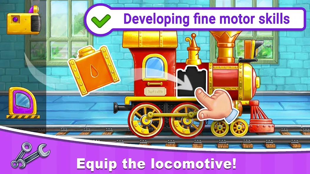 Train Games for Kids: station МОД/Взлом [Меню, Бесконечные монеты и Открытые уровни] Screenshot 1