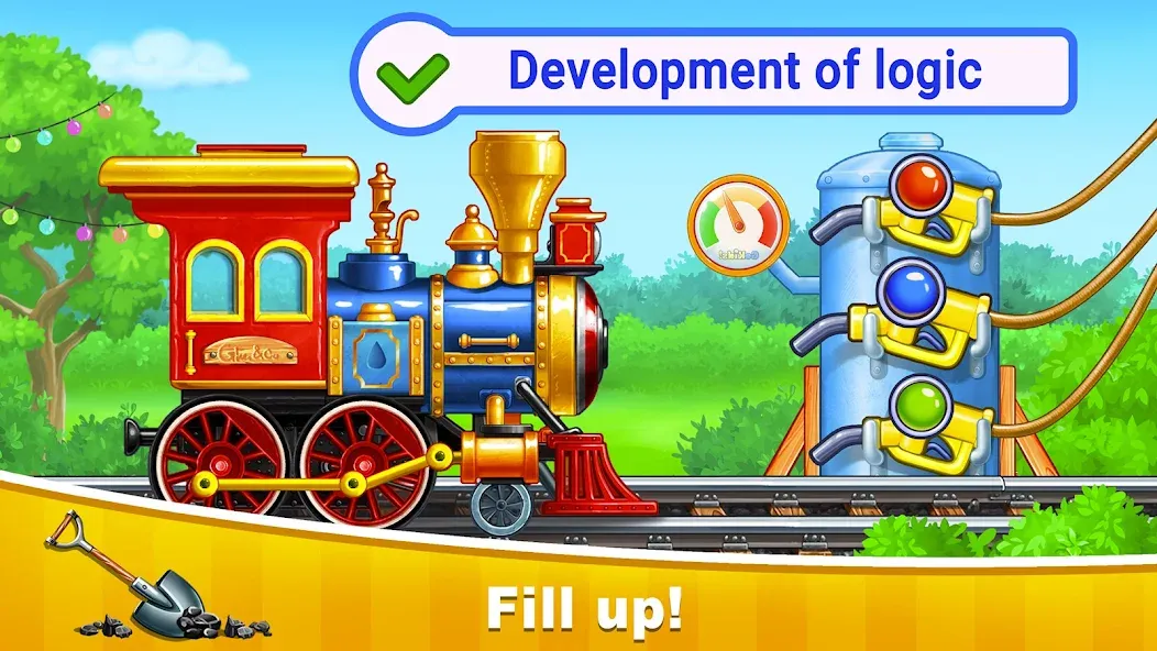 Train Games for Kids: station МОД/Взлом [Меню, Бесконечные монеты и Открытые уровни] Screenshot 2