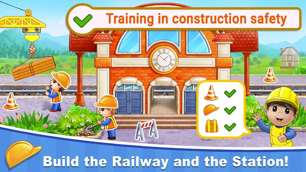 Train Games for Kids: station МОД/Взлом [Меню, Бесконечные монеты и Открытые уровни] Screenshot 3