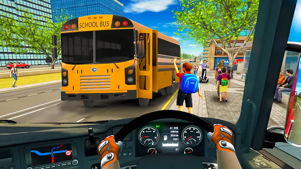 School Bus Transport Simulator (Школьный Автобусный Транспортный Симулятор) МОД/Взлом [Много монет, Открытые уровни и Мега MOD] Screenshot 2