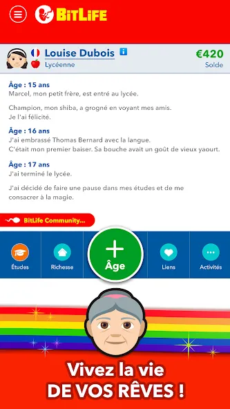 BitLife Français МОД/Взлом [Все открыто, Дополнительные деньги и Меню MOD] Screenshot 4