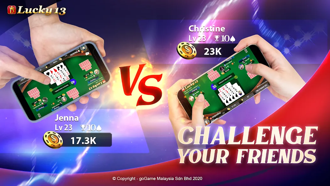 Lucky 13: 13 Poker Puzzle (Лаки 13) МОД/Взлом [Деньги, Монеты и Меню MOD] Screenshot 1