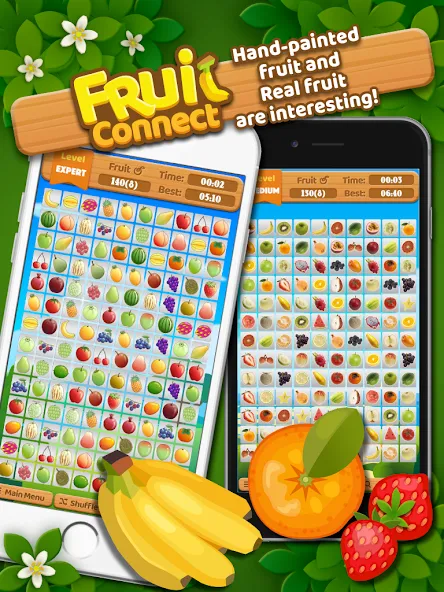 Fruit Connect (Фрукт Коннект) МОД/Взлом [Меню, Бесконечные монеты и Открытые уровни] Screenshot 5
