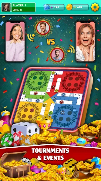 Multiplayer Dice Ludo Games (Мультиплеер Дайс Лудо Игры) МОД/Взлом [Много монет, Открытые уровни и Мега MOD] Screenshot 3