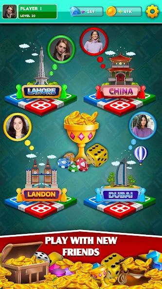 Multiplayer Dice Ludo Games (Мультиплеер Дайс Лудо Игры) МОД/Взлом [Много монет, Открытые уровни и Мега MOD] Screenshot 4