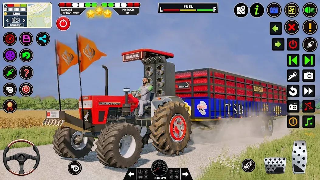 Tractor Driving - Tractor Game МОД/Взлом [Меню, Бесконечные монеты и Открытые уровни] Screenshot 1