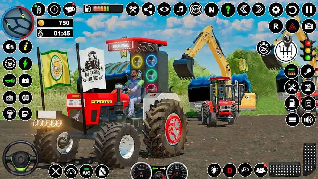 Tractor Driving - Tractor Game МОД/Взлом [Меню, Бесконечные монеты и Открытые уровни] Screenshot 3