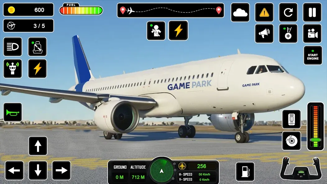 Pilot Simulator: Airplane Game МОД/Взлом [Меню, Бесконечные монеты и Открытые уровни] Screenshot 1