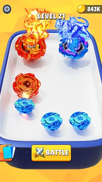 Spinner Battle: Merge Master МОД/Взлом [Все открыто, Дополнительные деньги и Меню MOD] Screenshot 1
