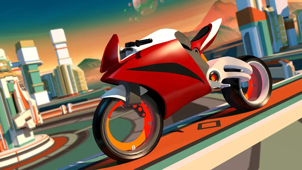 Gravity Rider: Space Bike Race (Гравити Райдер) МОД/Взлом [Меню, Бесконечные монеты и Открытые уровни] Screenshot 2