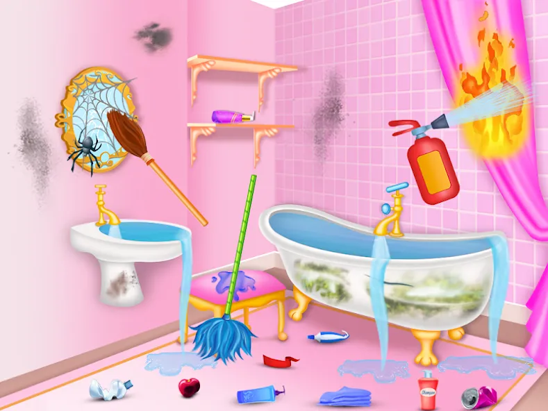 Princess house cleaning advent МОД/Взлом [Все открыто, Дополнительные деньги и Меню MOD] Screenshot 1