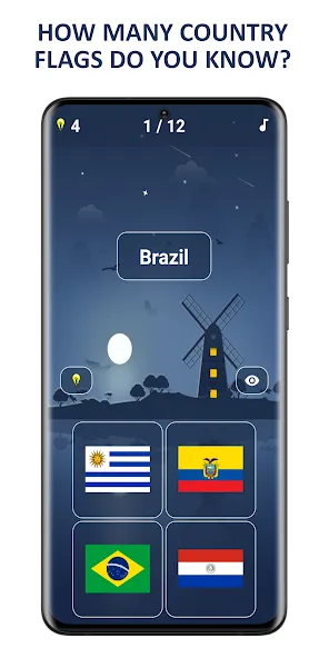 Flags of World Countries Quiz МОД/Взлом [Бесконечные деньги, Монеты и Мега MOD] Screenshot 1