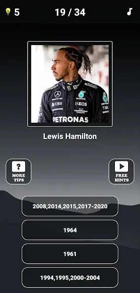 Formula 1:Guess F1 Driver Quiz МОД/Взлом [Все открыто, Дополнительные деньги и Меню MOD] Screenshot 4