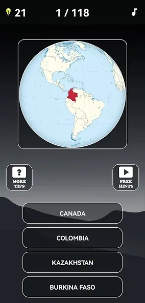 Guess the World Map Quiz МОД/Взлом [Много денег, Монет и Все открыто] Screenshot 1