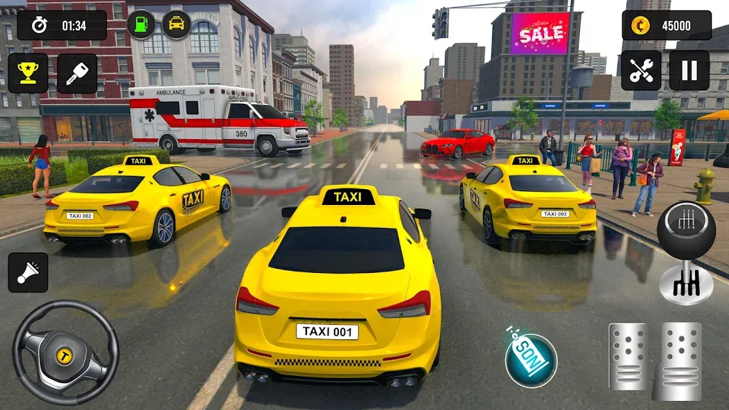Taxi Simulator 3d Taxi Driver МОД/Взлом [Много денег, Монет и Все открыто] Screenshot 4
