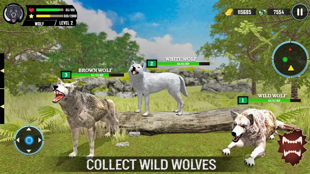 Wild Wolf Simulator Games МОД/Взлом [Деньги, Монеты и Меню MOD] Screenshot 3