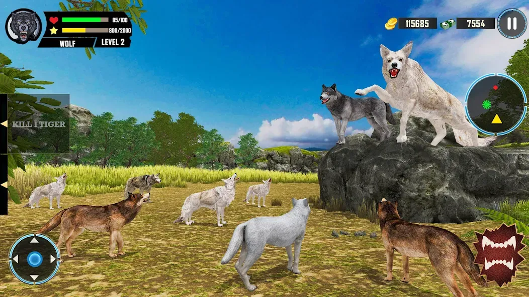 Wild Wolf Simulator Games МОД/Взлом [Деньги, Монеты и Меню MOD] Screenshot 5