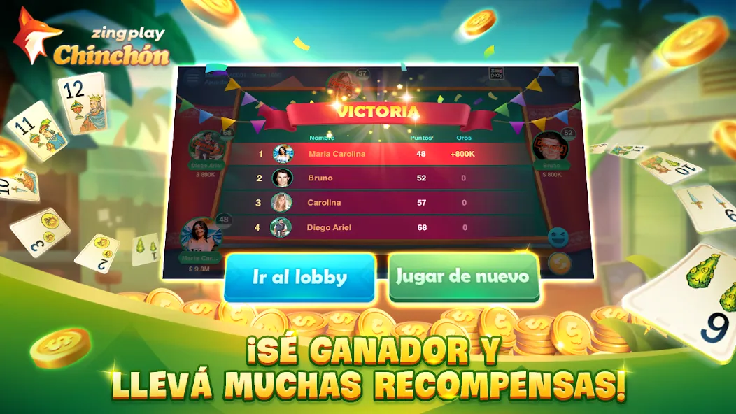ChinChón Zingplay Juego Online МОД/Взлом [Меню, Бесконечные монеты и Открытые уровни] Screenshot 5
