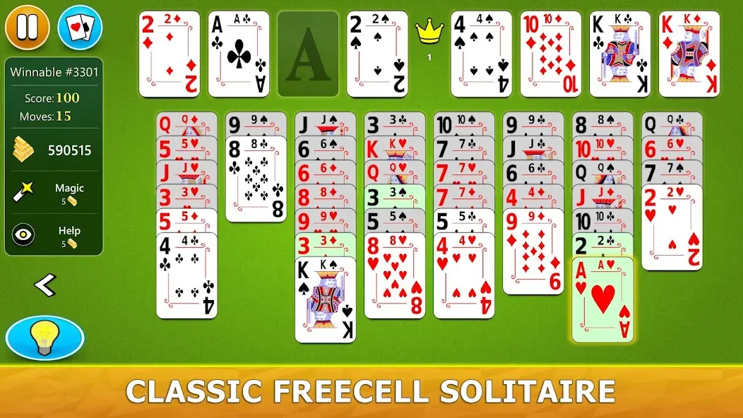 FreeCell Solitaire - Card Game МОД/Взлом [Бесконечные деньги, Монеты и Мега MOD] Screenshot 1