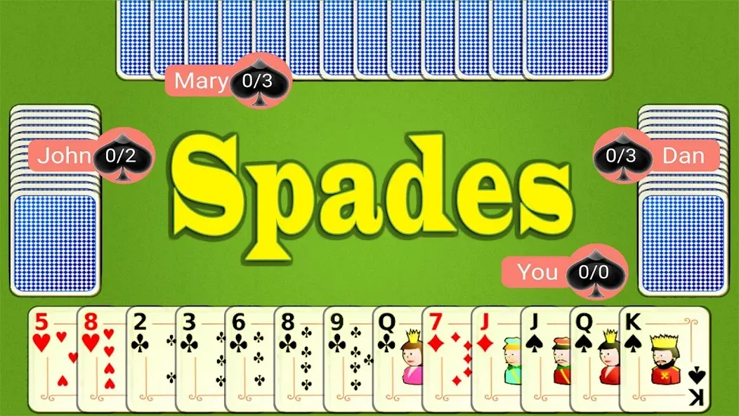 Spades Mobile МОД/Взлом [Все открыто, Дополнительные деньги и Меню MOD] Screenshot 1